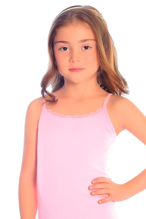 Pamuk Ribana İnce Askılı Kız Çocuk Atlet Öts 8020 - Pembe